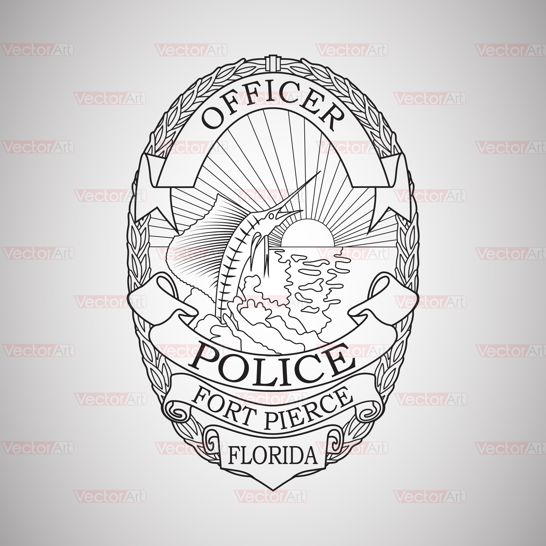 Fort Pierce Police Officer Badge - Vector Art | Shop